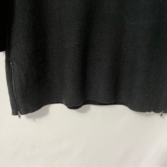 Nanette Lepore 3/4 Sleeve Mock Neck Wool Blend Sweater Dark Gray Size S - Picture 3 of 8